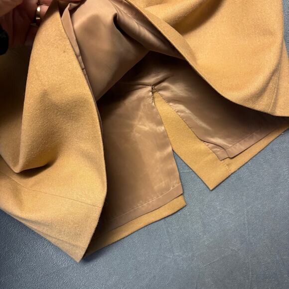 Talbots Skirt Tan Wool Blend Lined Zip Up Zipper Straight Pencil Preppy Office - Picture 6 of 13